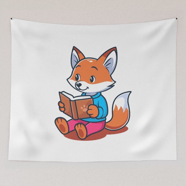 Item preview, Adorable cartoon fox reading a book designed and sold by Indraokta22.
