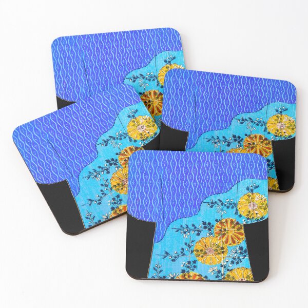 Item preview, Golden Blossoms on Sapphire Waves - V2 designed and sold by WheelieGdArt.