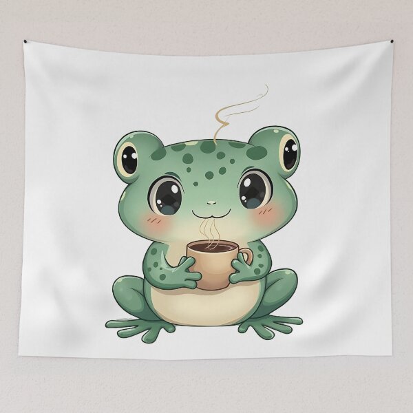 Item preview, Coffee Frog Kawaii designed and sold by VibeTCreations.