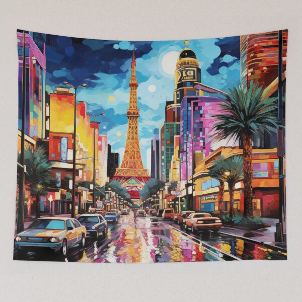 Item preview, Las Vegas Wall Art – Sunset City Poster in Retro Design | Capital of Lights designed and sold by WishArtDesign.