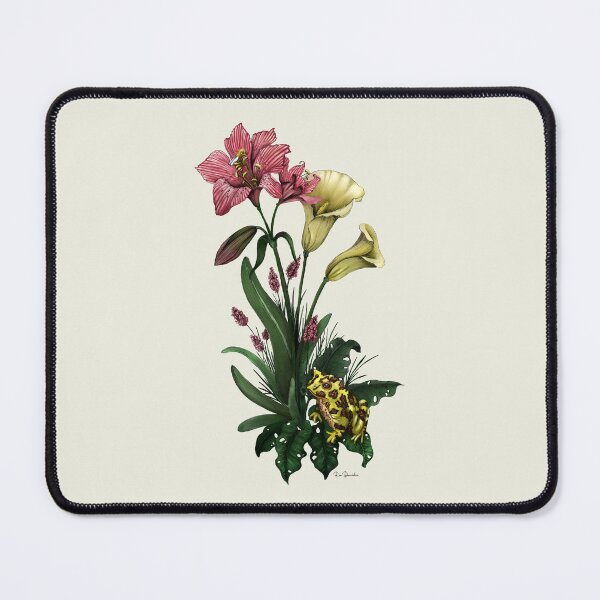 Item preview, Frog in Lily Flower Bouquet Illustration designed and sold by ReaDillo.