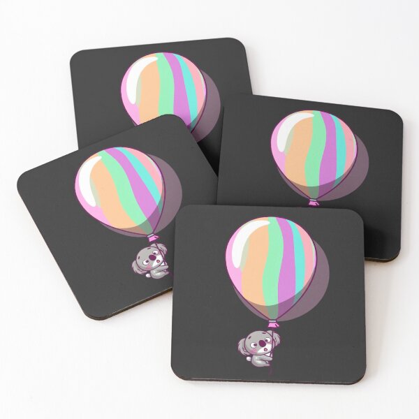 Item preview, Chibi Koala Floating with Balloon – Cute Funny Kawaii Animal Design designed and sold by ColorSplash123.