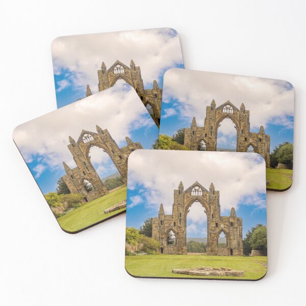 Item preview, Gisborough Priory ruins framed by soft cloudy sky designed and sold by bailey-cooper.