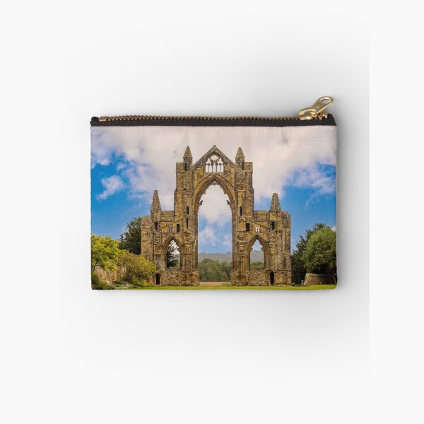 Item preview, Gisborough Priory ruins framed by soft cloudy sky designed and sold by bailey-cooper.