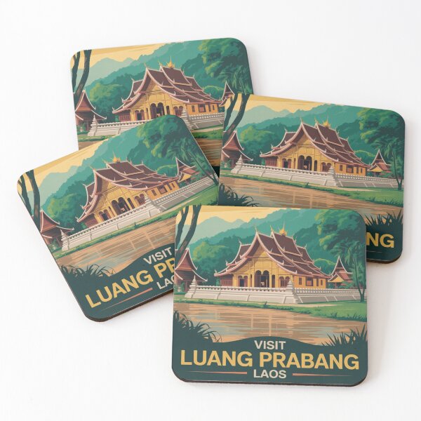 Item preview, Visit Luang Prabang Laos Retro Travel Poster – Vintage Wall Art designed and sold by Timeless Design.