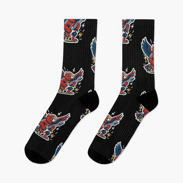 Item preview, Rock the Red — Fierce Eagle Shredding Guitar Sticker-Style Hockey Tee designed and sold by Nathan28ings.