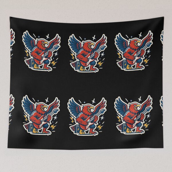 Item preview, Rock the Red — Fierce Eagle Shredding Guitar Sticker-Style Hockey Tee designed and sold by Nathan28ings.