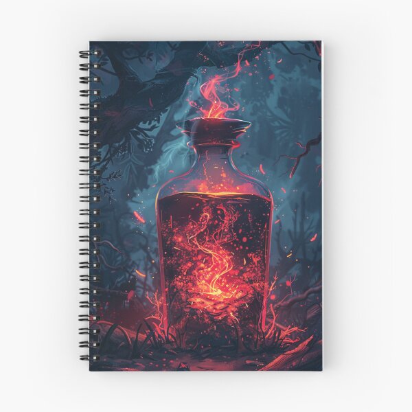 Item preview, Burning Bottle – Mystical mural with dark design & fire bottle designed and sold by WishArtDesign.