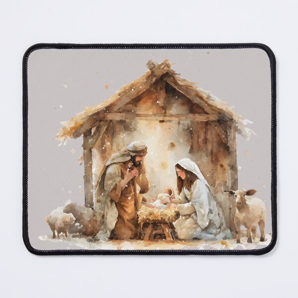 Item preview, Mary Joseph Jesus, Christian Christmas Nativity Bethlehem Holy Family designed and sold by tanabe.