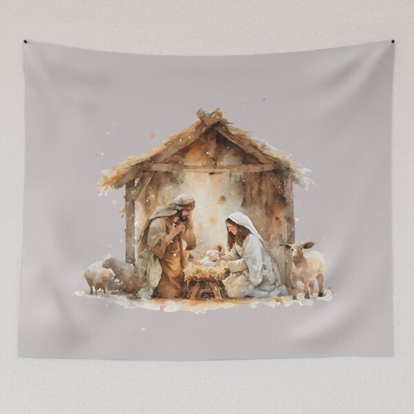Item preview, Mary Joseph Jesus, Christian Christmas Nativity Bethlehem Holy Family designed and sold by tanabe.