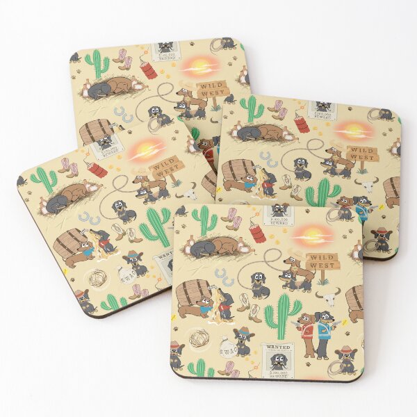 Item preview, Cowboy Dachshunds Wild West Pattern - Cute Western Sausage Dog Print Sand designed and sold by Laura Deakin Artist.
