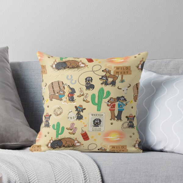 Item preview, Cowboy Dachshunds Wild West Pattern - Cute Western Sausage Dog Print Sand designed and sold by Laura Deakin Artist.