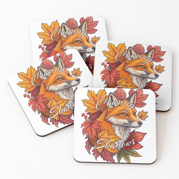 Item preview, Chasing Shadows – Neo-Traditional Fox with Autumn Leaves designed and sold by FlowingInkArt.