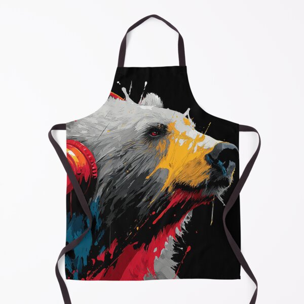 Item preview, Dj Bear Grizzly Colorful With Headphones Art designed and sold by GrinGalore.