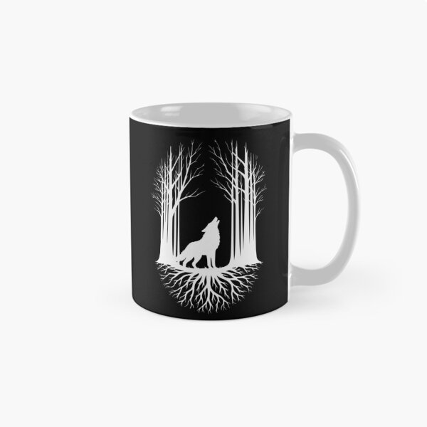 Item preview, Wolf Howling Forest Roots Graphic Design White designed and sold by 3rd Eye Perceptions.