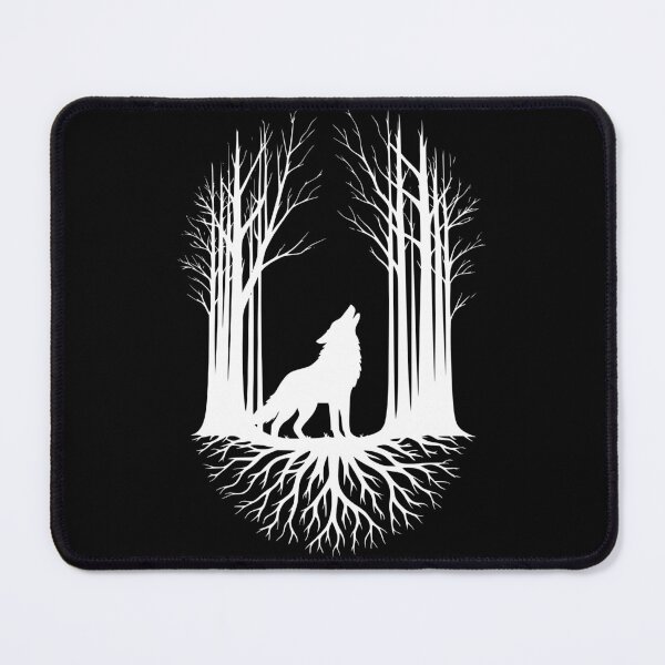 Item preview, Wolf Howling Forest Roots Graphic Design White designed and sold by 3rd Eye Perceptions.
