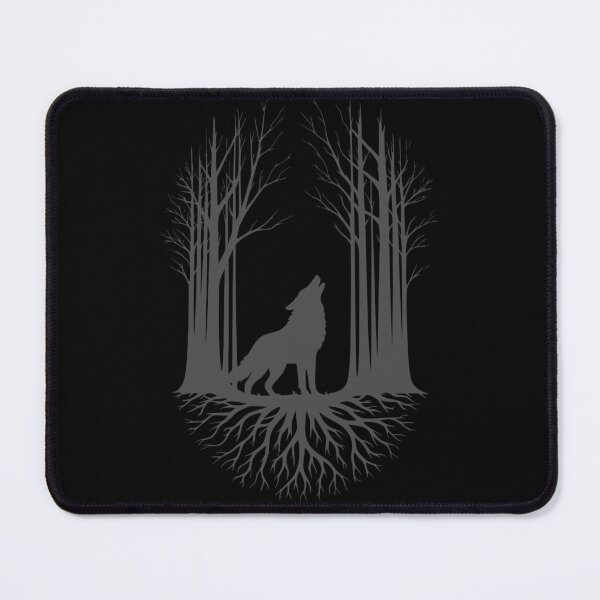 Item preview, Wolf Howling Forest Roots Graphic Design Grey designed and sold by 3rd Eye Perceptions.