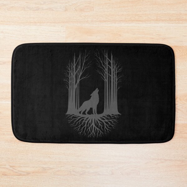 Item preview, Wolf Howling Forest Roots Graphic Design Grey designed and sold by 3rd Eye Perceptions.