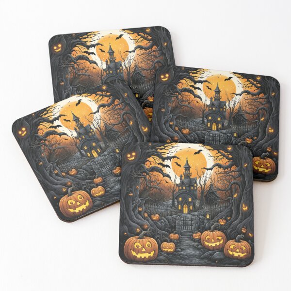 Item preview, Vintage Autumn Haloween Scene Pumpkins Halloween Castle designed and sold by GrinGalore.