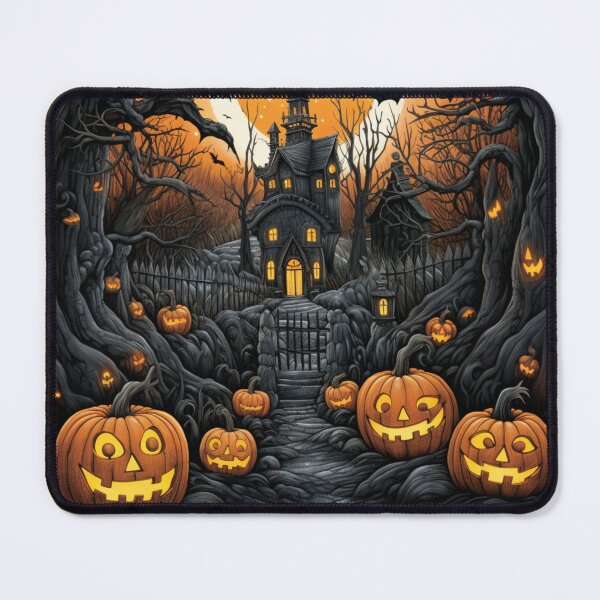 Item preview, Vintage Autumn Haloween Scene Pumpkins Halloween Castle designed and sold by GrinGalore.