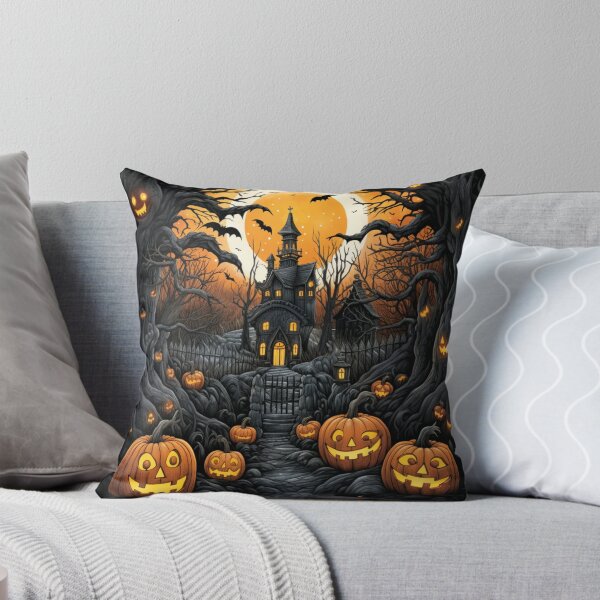 Item preview, Vintage Autumn Haloween Scene Pumpkins Halloween Castle designed and sold by GrinGalore.