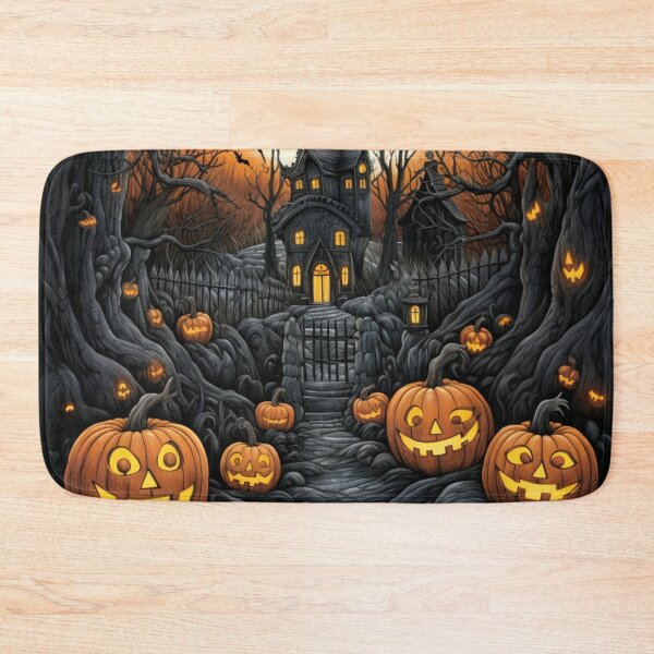Item preview, Vintage Autumn Haloween Scene Pumpkins Halloween Castle designed and sold by GrinGalore.