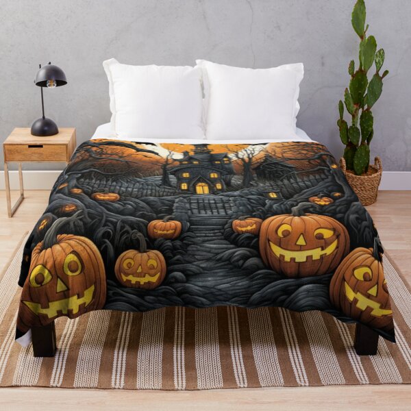 Item preview, Vintage Autumn Haloween Scene Pumpkins Halloween Castle designed and sold by GrinGalore.