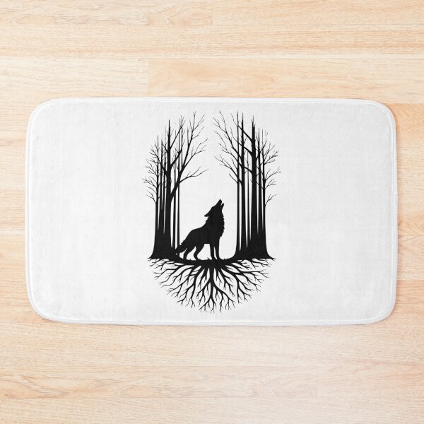 Item preview, Wolf Howling Forest Roots Graphic Design Black designed and sold by 3rd Eye Perceptions.
