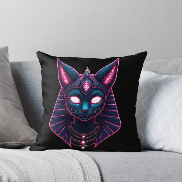Item preview, Cyber Bastet T-Shirt – Futuristic Neon Cat Goddess Design designed and sold by SajQ.