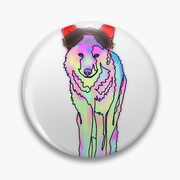 Item preview, Pastel Wolf Wearing Devil Horns – animalzinhats designed and sold by Ashley’sAnimalz.