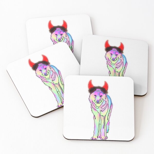 Item preview, Pastel Wolf Wearing Devil Horns – animalzinhats designed and sold by Ashley’sAnimalz.
