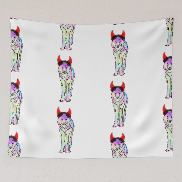 Item preview, Pastel Wolf Wearing Devil Horns – animalzinhats designed and sold by Ashley’sAnimalz.