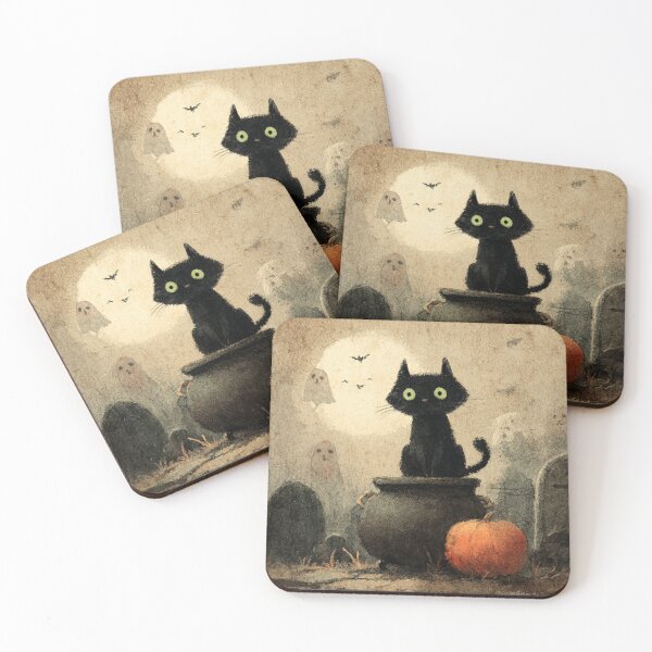 Item preview, Black Cat Cemetery Autumn Haloween Scene Halloween Spooky designed and sold by GrinGalore.