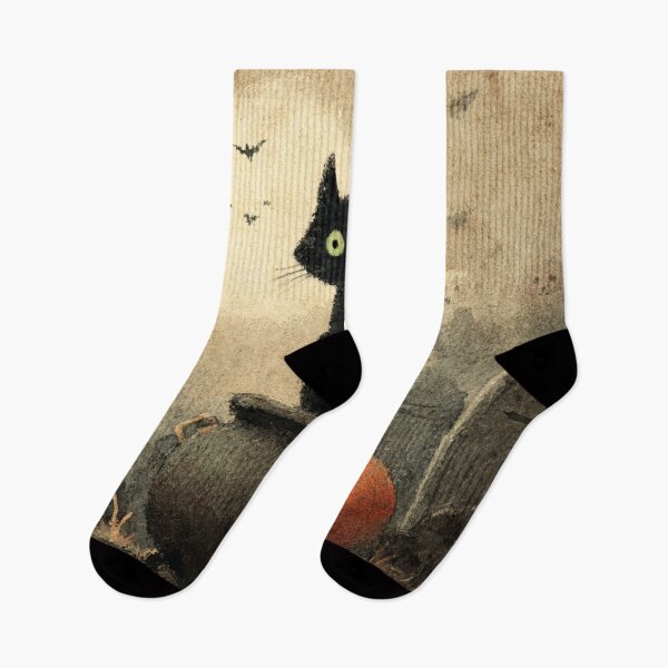 Item preview, Black Cat Cemetery Autumn Haloween Scene Halloween Spooky designed and sold by GrinGalore.