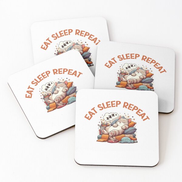 Item preview, Eat Sleep Repeat – Funny Sleeping Cat Shirt for Cat Lovers designed and sold by Maggiepeshop.