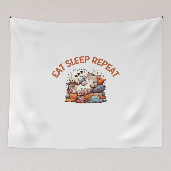 Item preview, Eat Sleep Repeat – Funny Sleeping Cat Shirt for Cat Lovers designed and sold by Maggiepeshop.