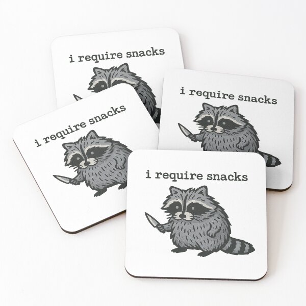 Item preview, I Require Snacks - Funny Raccoon designed and sold by Alpha Stag.