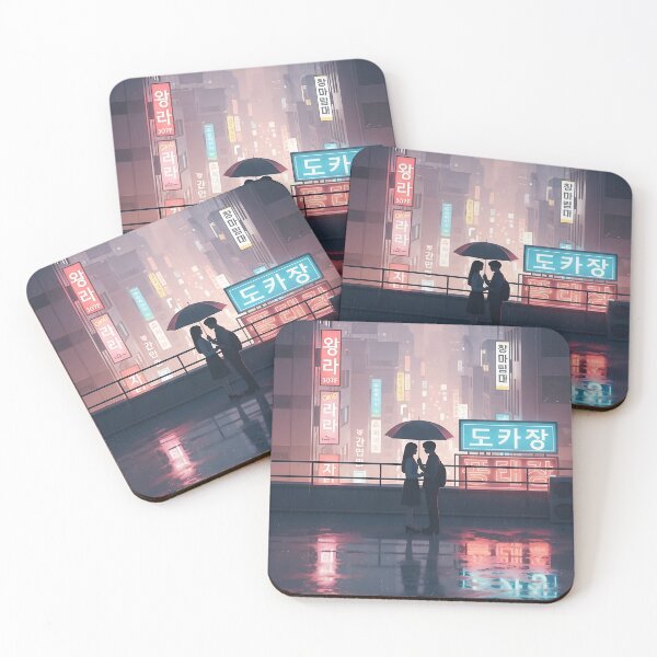 Item preview, Romantic K-Drama Rooftop Scene – Korean Love Story Vibes designed and sold by Madhu009.