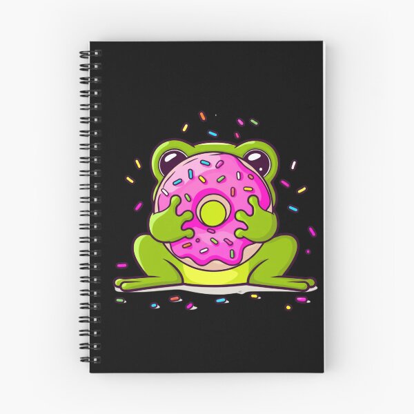 Item preview, Chibi Frog Eating Giant Donut – Cute Kawaii Funny Animal Design designed and sold by ColorSplash123.