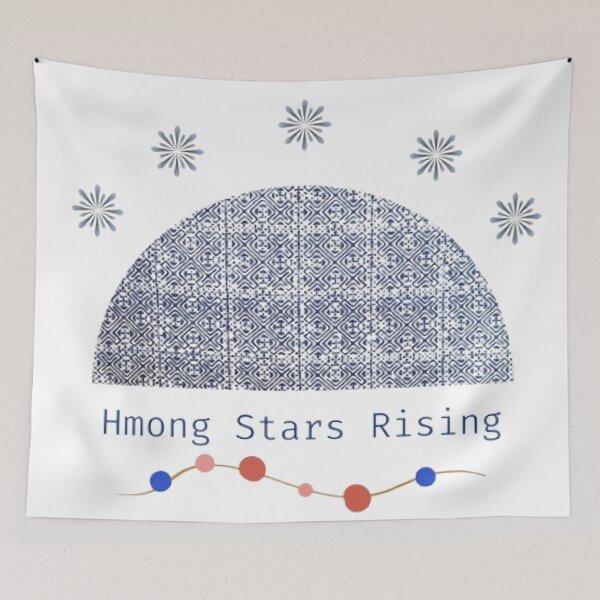 Item preview, Hmong Stars Rising – Tribal Pattern Design in Indigo designed and sold by PimTribe.