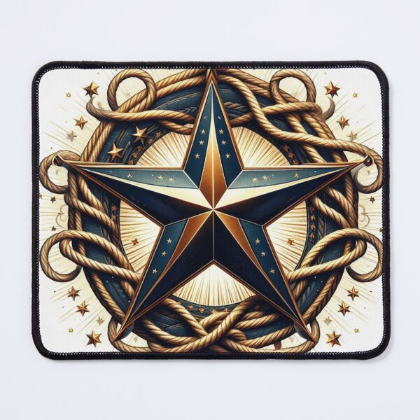 Item preview, Western Lasso Swirling Around Vintage Star Motif – Cowboy Rodeo Design designed and sold by ashokreddy343.