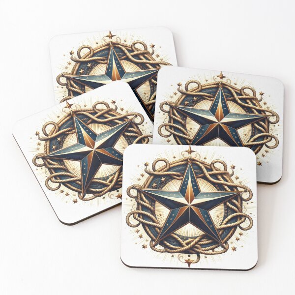 Item preview, Western Lasso Swirling Around Vintage Star Motif – Cowboy Rodeo Design designed and sold by ashokreddy343.