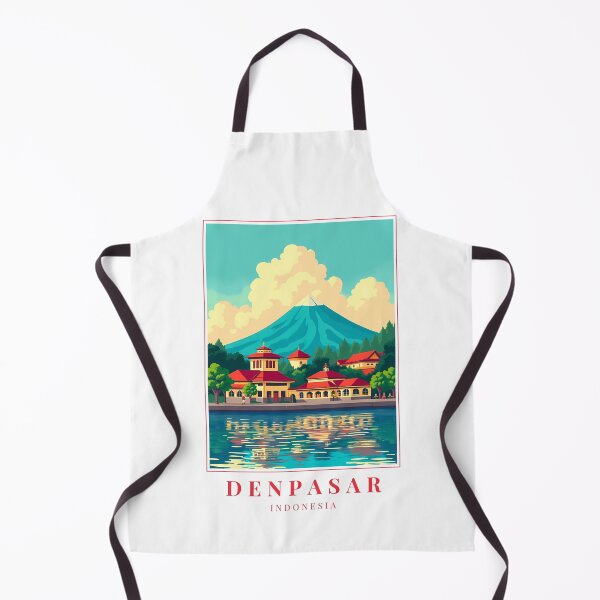 Item preview, Denpasar Bali Illustration – Temple Gates, Tropical Vibes & Cultural Grace designed and sold by MapMyMiles.