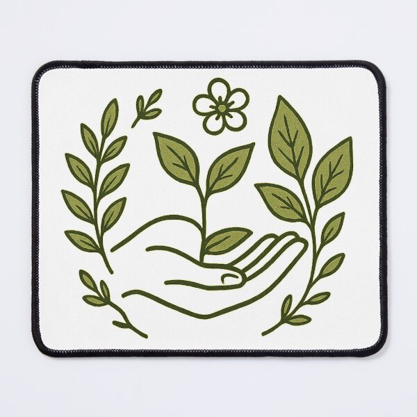 Item preview, Minimalist Eco Illustration – Hand Holding Plant, Botanical Line Art designed and sold by AmeliaKrysiak.