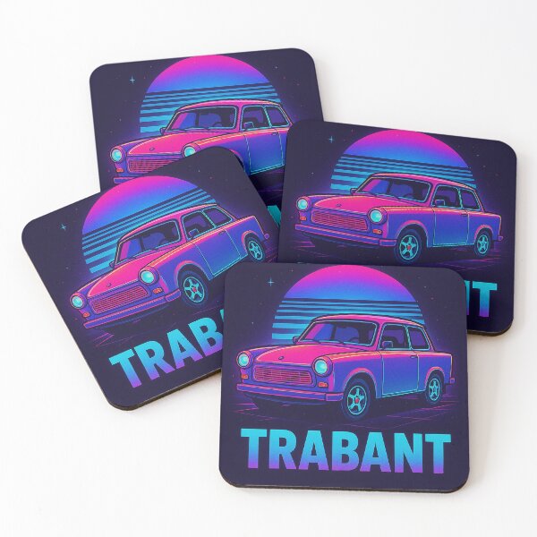 Item preview, Trabant Y2K Neon – Retro Car Aesthetic Design designed and sold by Torbjorn95.