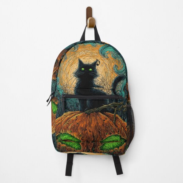 Item preview, Black Cat Haloween Pumpkin Psychedelic Scene Halloween Evil designed and sold by GrinGalore.