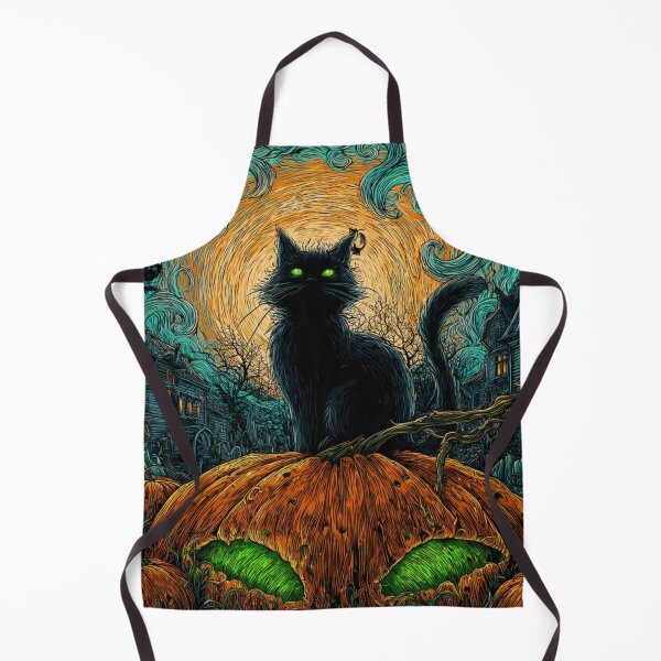 Item preview, Black Cat Haloween Pumpkin Psychedelic Scene Halloween Evil designed and sold by GrinGalore.