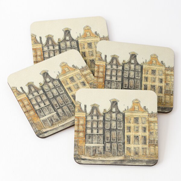 Item preview, Amsterdam illustration with gabled houses designed and sold by Photopat.
