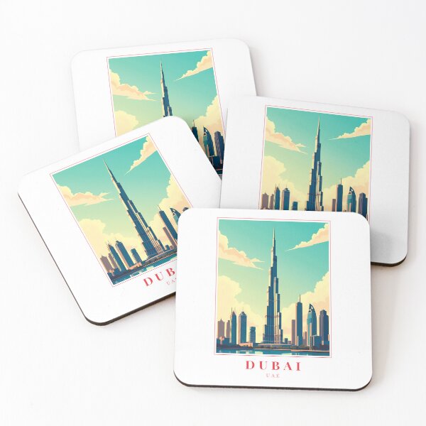 Item preview, Dubai UAE Illustration – Desert Dreams & Skyline Majesty designed and sold by MapMyMiles.