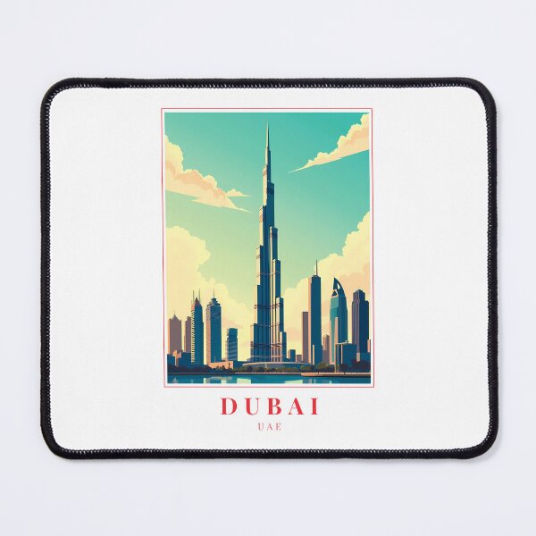 Item preview, Dubai UAE Illustration – Desert Dreams & Skyline Majesty designed and sold by MapMyMiles.